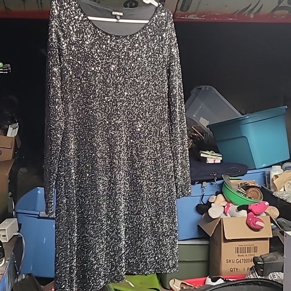 Black sequence dress